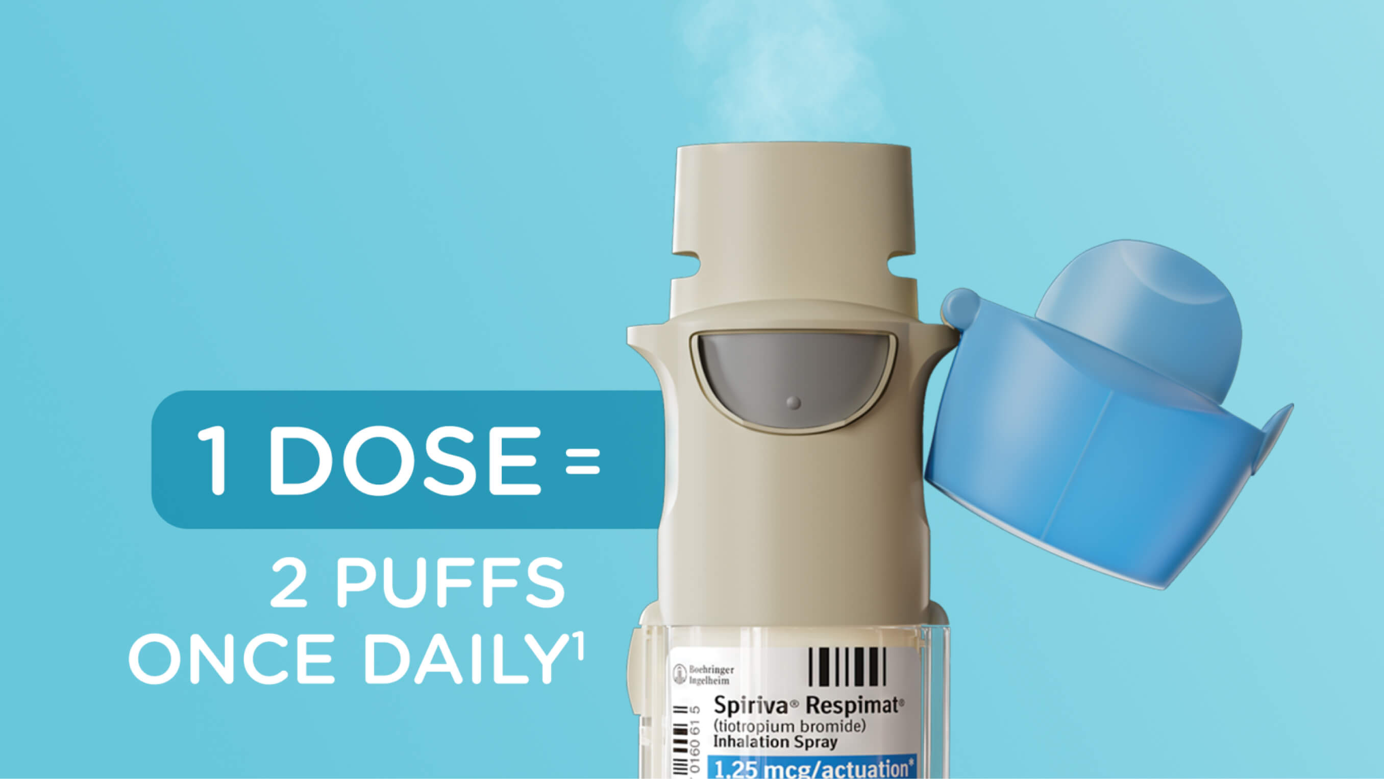 1 Dose 2 Puffs Once Daily SPIRIVA RESPIMAT Inhalation Spray 1.25 mcg