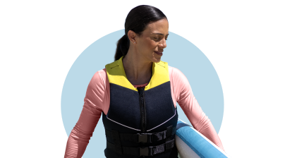 Woman with surfboard