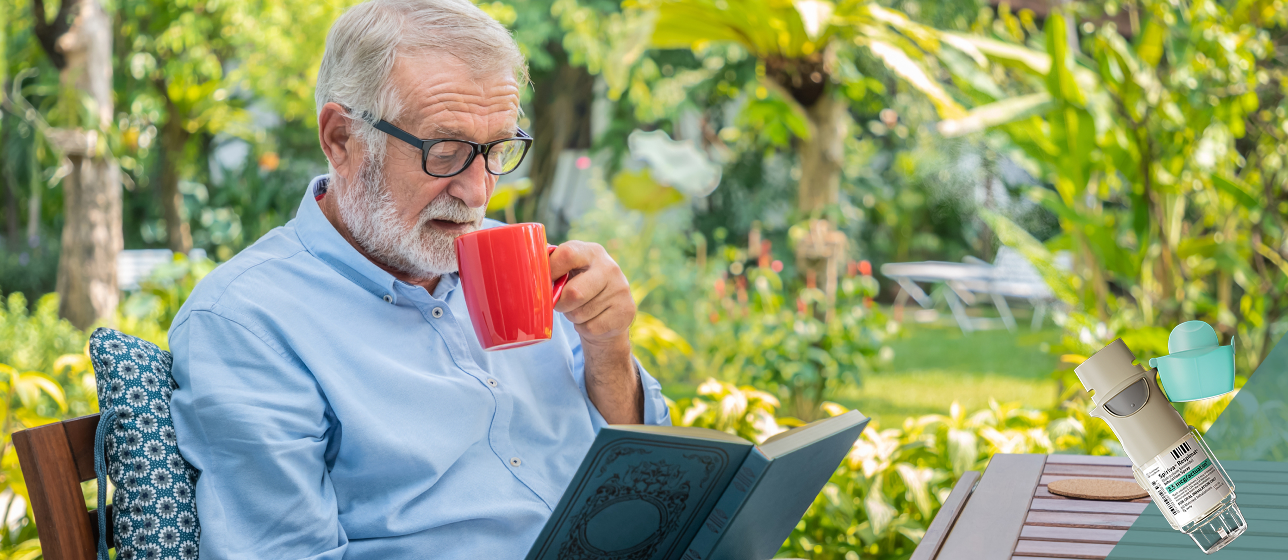 Elderly man reading