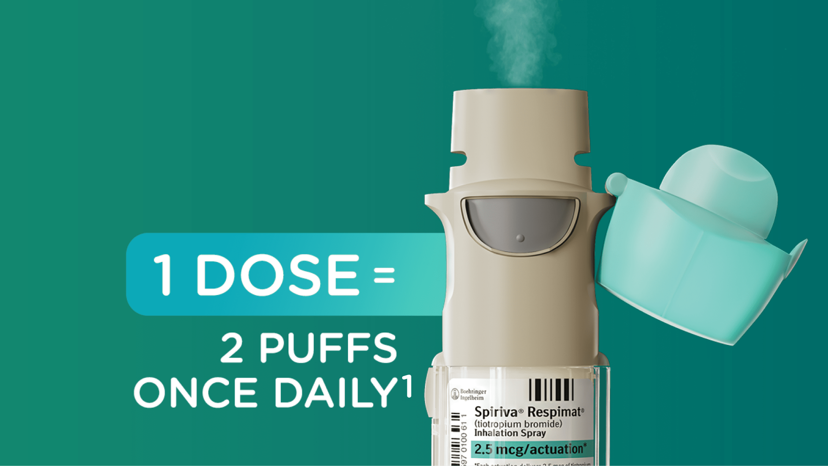 Spiriva Respimat inhaler with dosage instructions