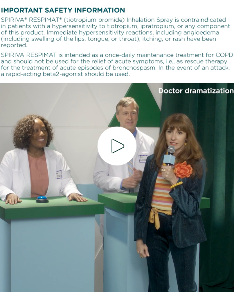 Interviewer Dee talks with two doctors about Spiriva education and resources