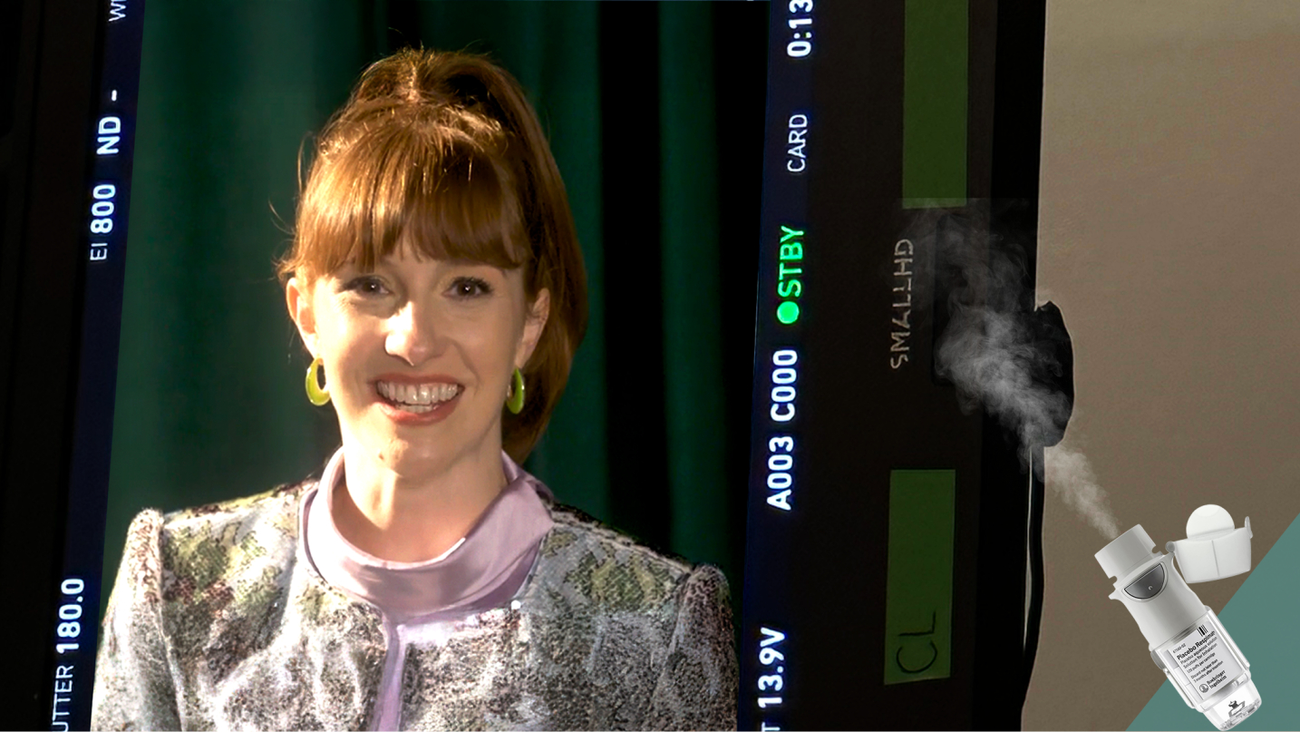Interviewer Dee hosting a COPD wellness series.