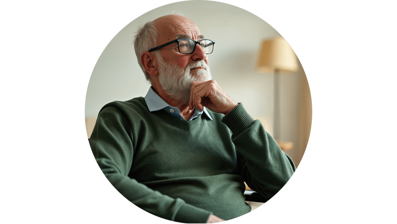 Senior man thinking